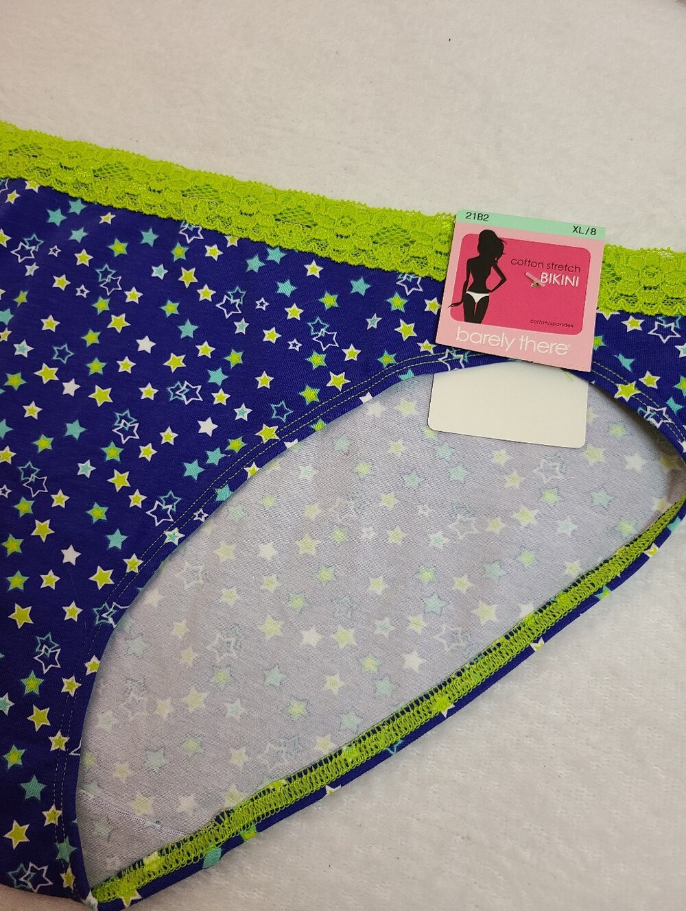 Vintage Y2K Barely There Graphic Cotton Lace Trim Bikini Panty Size XL - Picture 2 of 5